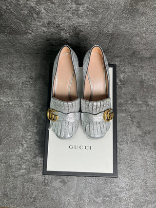 Silver GG Marmont Metallic Pumps