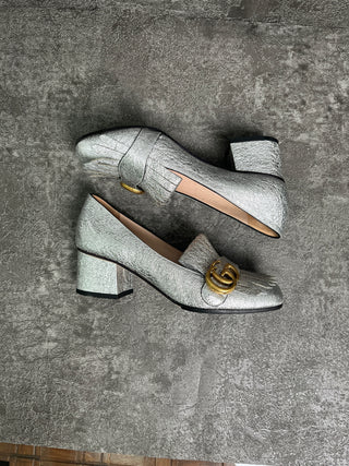 Silver GG Marmont Metallic Pumps
