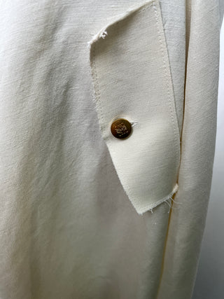 Beige Multi Buttons A-Line Skirt