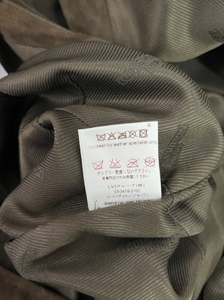 Olive Green Suede Dress With Laser Cut End