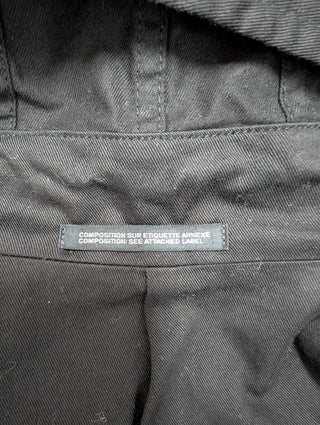 Pour Homme Black Cotton Twill Single Breasted Coat With A Hood