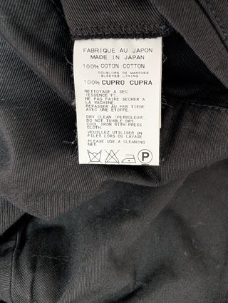 Pour Homme Black Cotton Twill Single Breasted Coat With A Hood