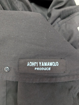 Pour Homme Black Cotton Twill Single Breasted Coat With A Hood