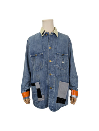 Denim Jacket With Neon Colors Details