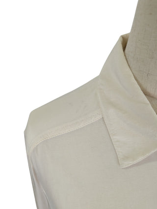 Creme Color Silk Shirt With Sheer Back