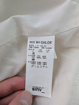 Beige Double Breasted Cropped Blazer With 3/4 Sleeves