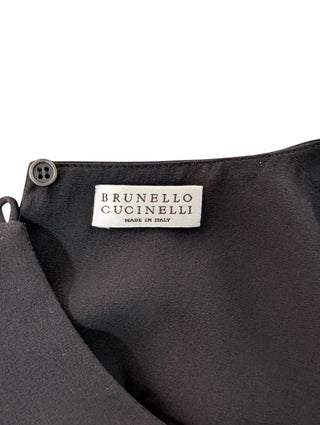 Black Sleeveless Top With Embellishment In The Front And Back