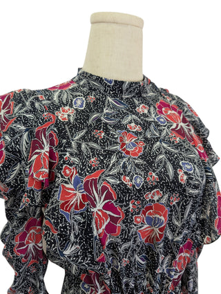 Floral Print Long Sleeves Dress