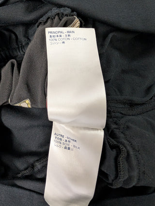 Black Silk And Cotton Dress With Iconic Neck Chain And Logo Graphics