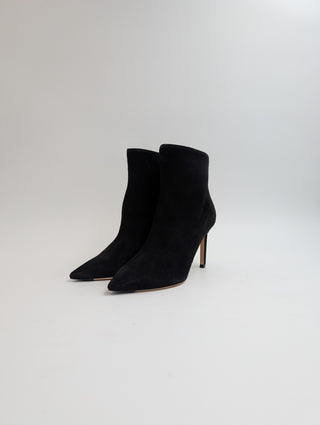 Black Suede Helaine Boots With Detachable Trunk
