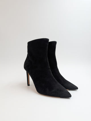 Black Suede Helaine Boots With Detachable Trunk