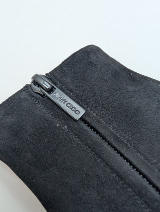 Black Suede Helaine Boots With Detachable Trunk