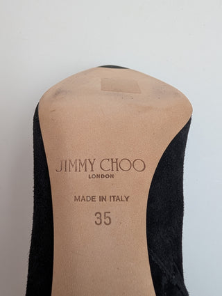 Black Suede Helaine Boots With Detachable Trunk