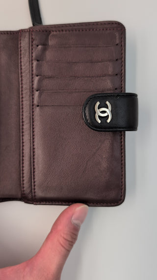 Black Lambskin Quilted Leather Wallet