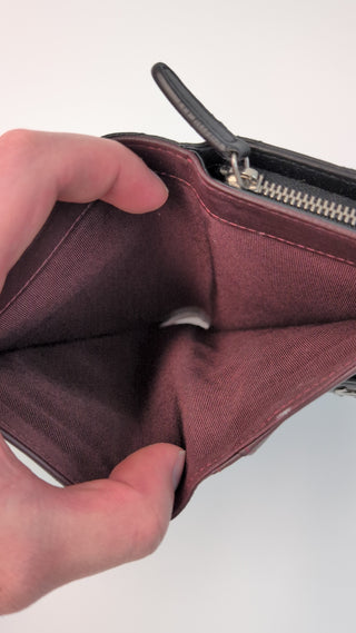 Black Lambskin Quilted Leather Wallet