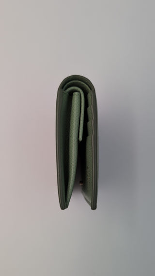 Green Gancini Calfskin Leather Wallet
