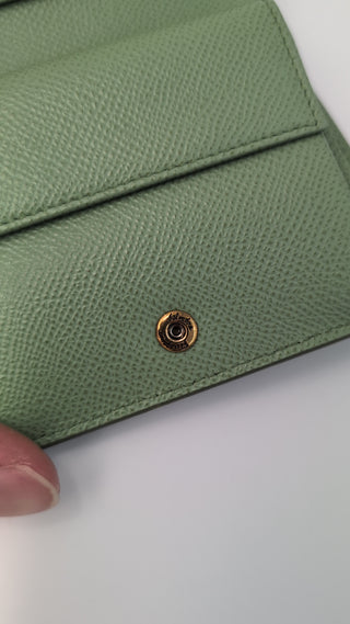 Green Gancini Calfskin Leather Wallet