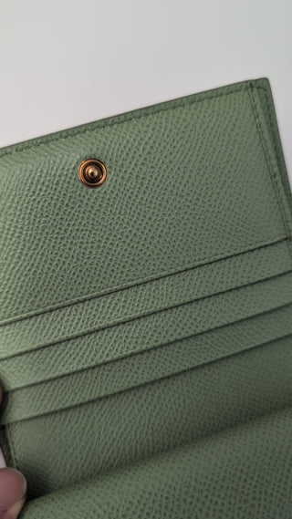 Green Gancini Calfskin Leather Wallet