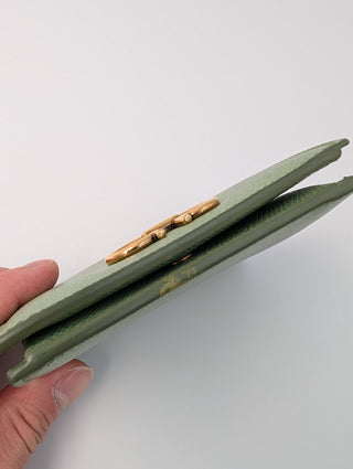 Green Gancini Calfskin Leather Wallet