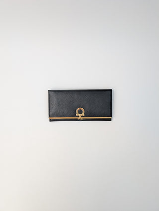 Black Saffiano Leather Gancini Icona Wallet