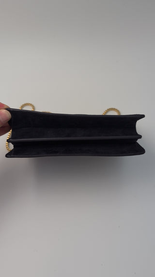 Blue And Navy Blue Thalia Leather And Suede Crossbody Bag