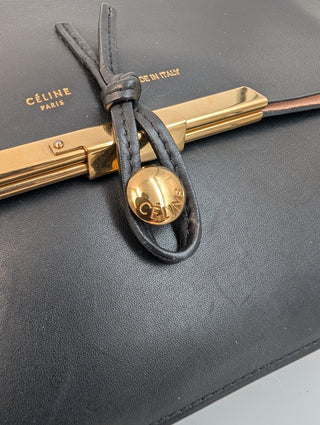 Black Leather Blade Handbag