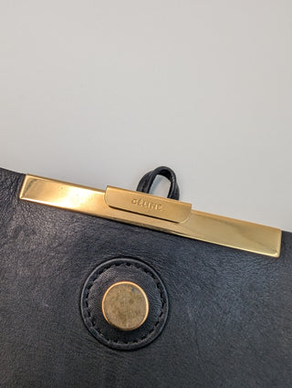 Black Leather Blade Handbag