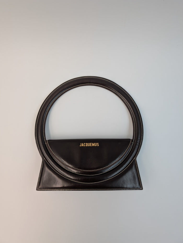 Dark Brown Handbag With Iconic Circle Handle