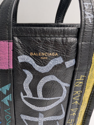 Black Graffiti Bazar XS Shopper Tote