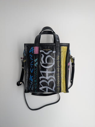 Black Graffiti Bazar XS Shopper Tote