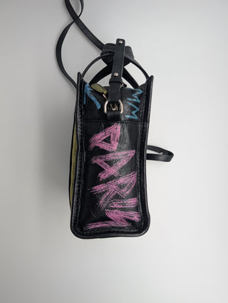 Black Graffiti Bazar XS Shopper Tote