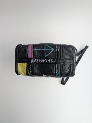 Black Graffiti Bazar XS Shopper Tote