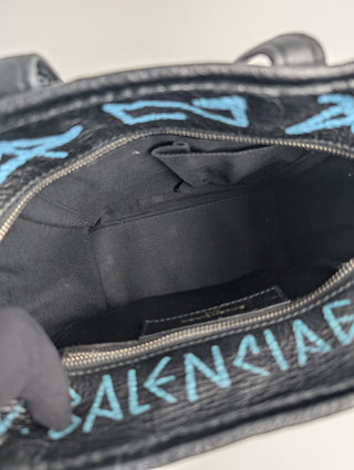 Black Graffiti Bazar XS Shopper Tote