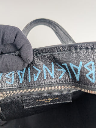 Black Graffiti Bazar XS Shopper Tote