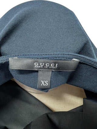 Black Faux Leather Front And Logo On Cotton Back T-Shirt