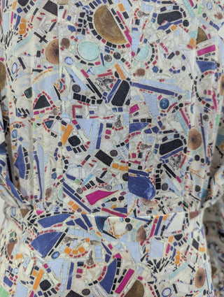 Floral Print Long Sleeves Dress With Draping End