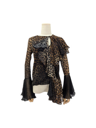 Leopard Print Silk Blouse