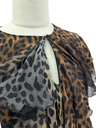 Leopard Print Silk Blouse