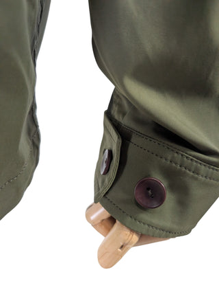 Khaki Pullover With Neon Orange Zipper