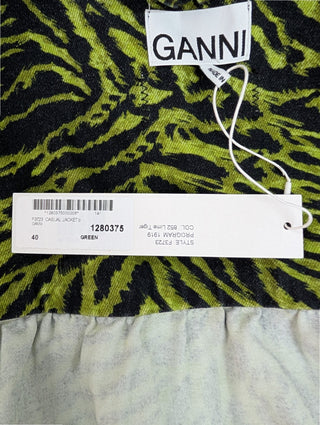 Lime Green Tiger Print Denim Jacket