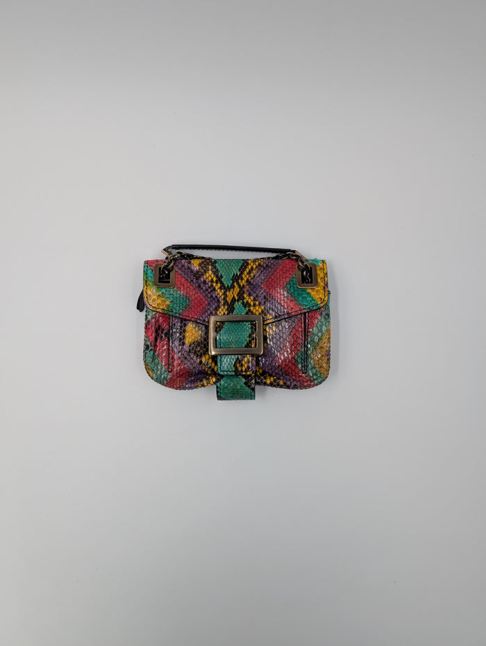 Multicolor Snakeskin Metro Handbag