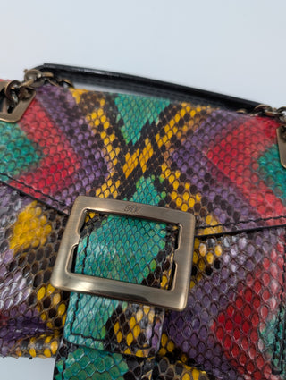 Multi Color Snakeskin Metro Handbag