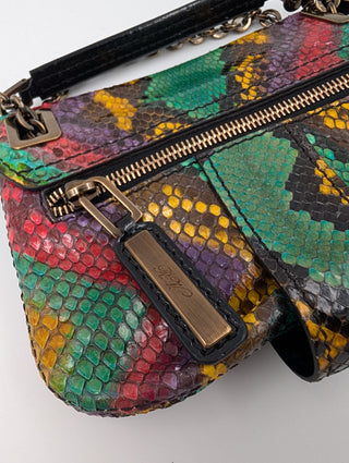 Multi Color Snakeskin Metro Handbag