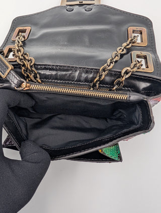 Multi Color Snakeskin Metro Handbag