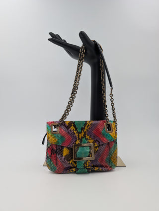 Multi Color Snakeskin Metro Handbag