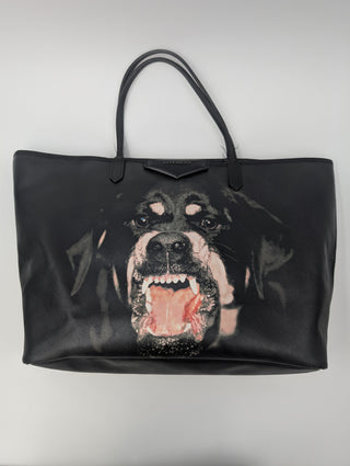 Black Rottweiler Tote Bag