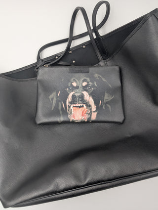Black Rottweiler Tote Bag