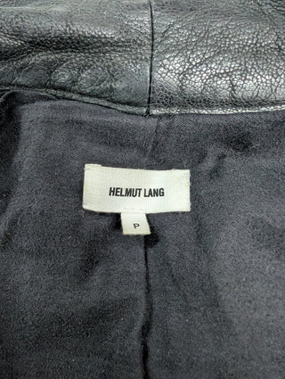 Black Leather And Long Sheep Hair Jacket