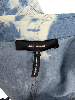 Denim Tie-Dyed Print Short Jumpsuit