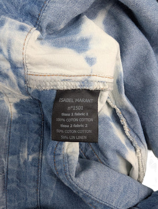 Denim Tie-Dyed Print Short Jumpsuit